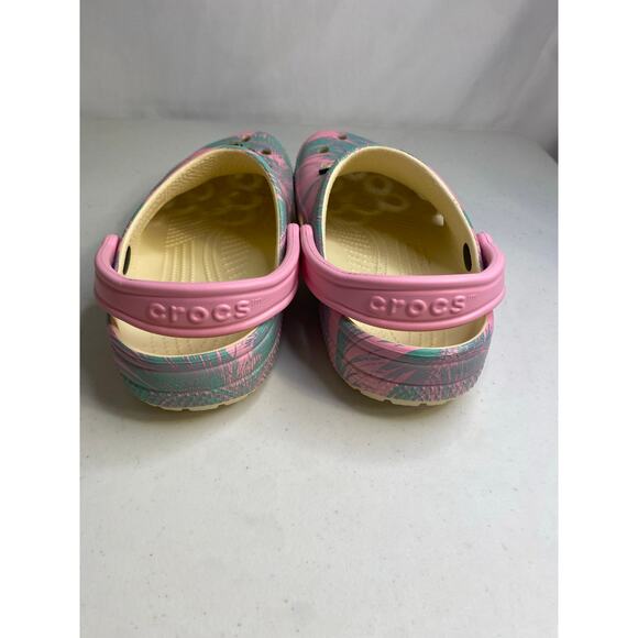 Crocs Classic Spring Break Clog Tropical Pink Teal Kids Youth Size J 6 Womens 8 - Picture 6 of 15